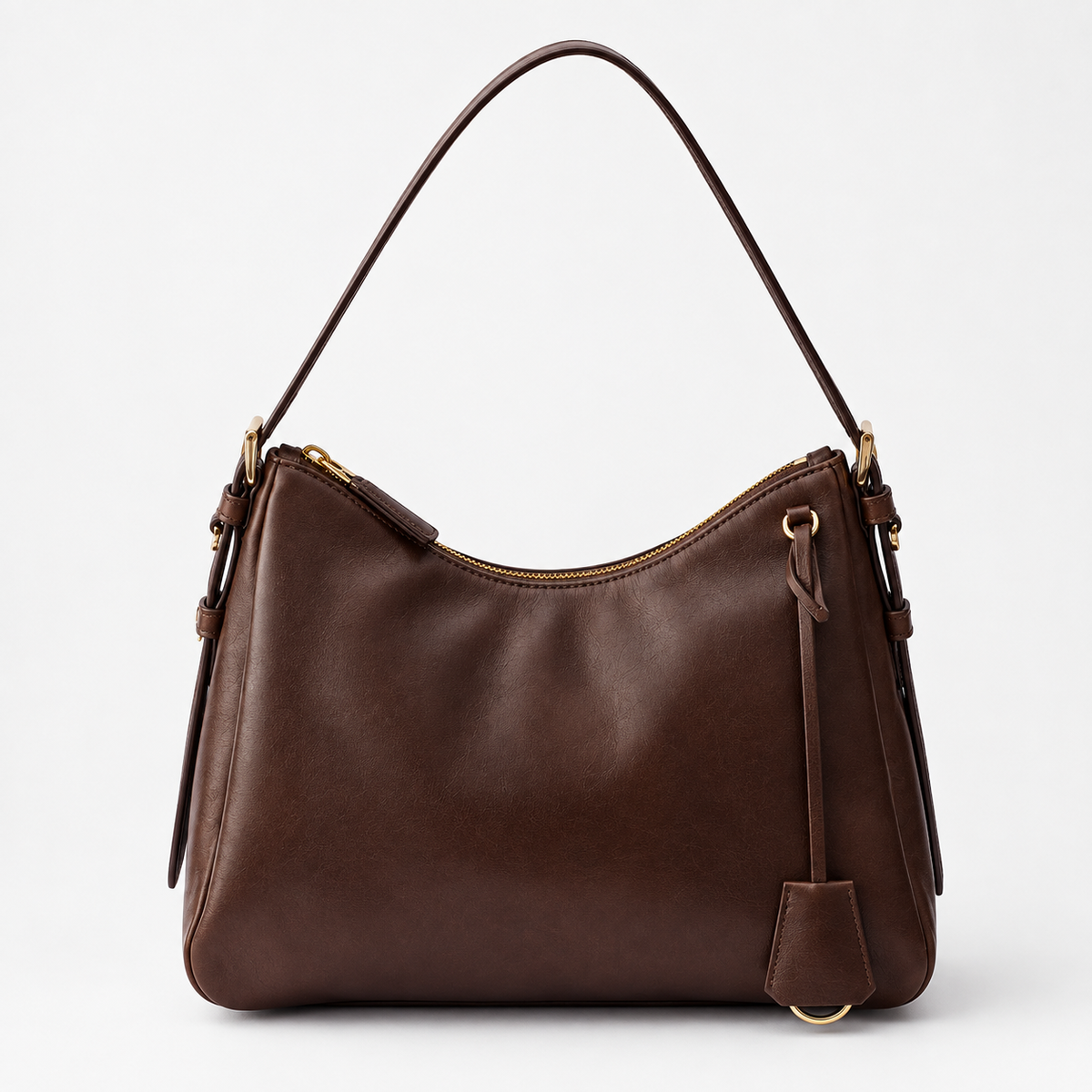 Brown Leather Hobo Bag