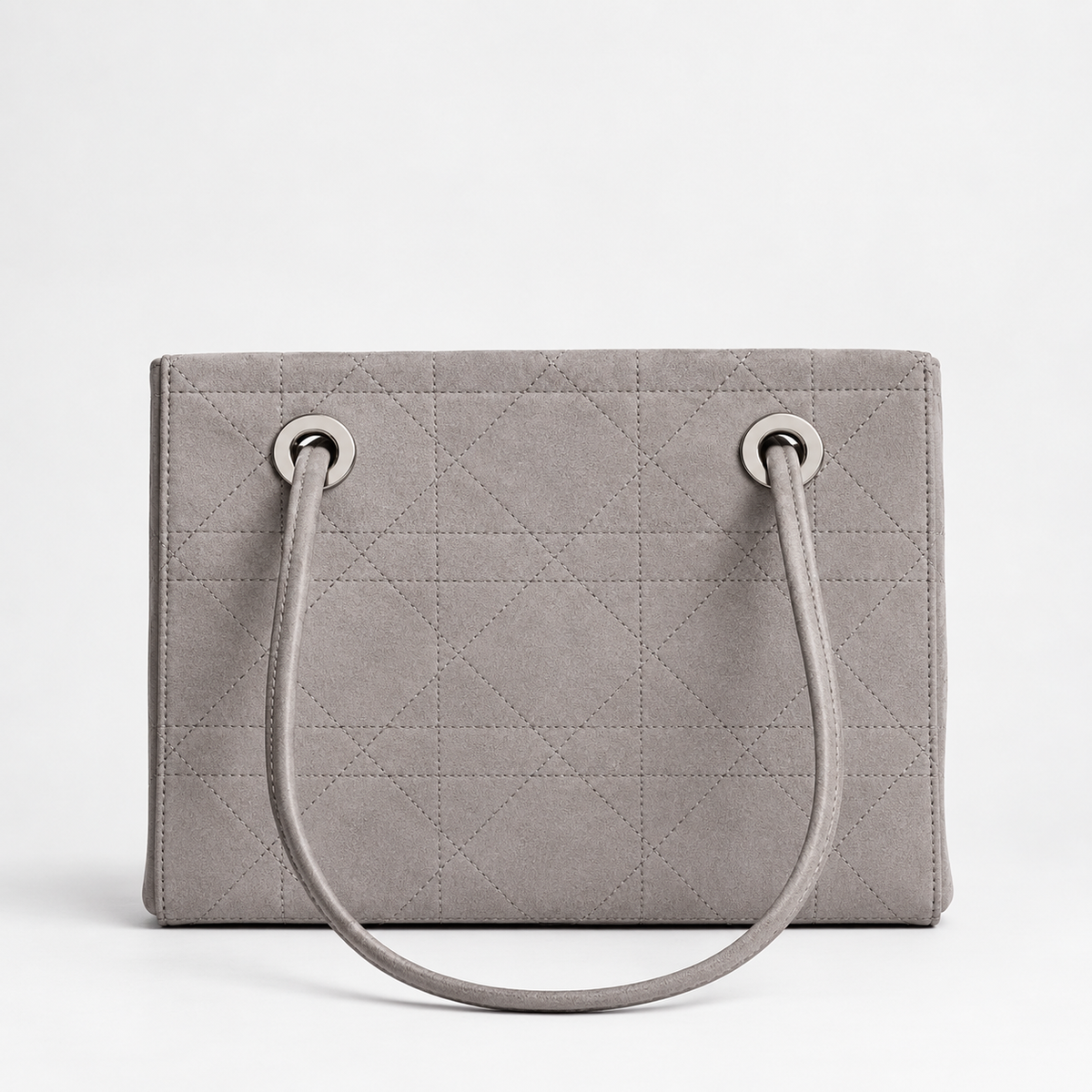 Gray Quilted leather Shopping bag